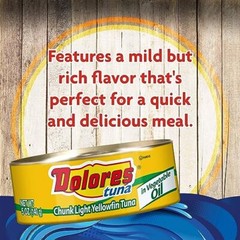 Dolores Yellowfin Tuna Chunk in Vegetable Oil, 5 Oz, Pack of 24 Cans
