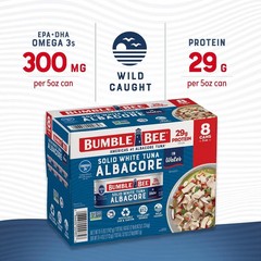 Solid White Albacore Tuna in Water, 5 Oz Can (Pack of 8) – Wild Caught Tuna – 29