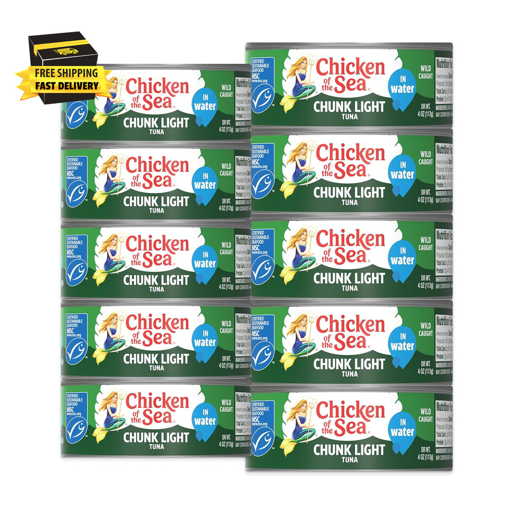 Wild Caught Chunk Light Tuna, 5 Ounce Cans, 10-Count – High Protein 100% Classic