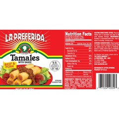 Tamales Listos De Carne Y Cerdo 15 Onzas 12 Piezas