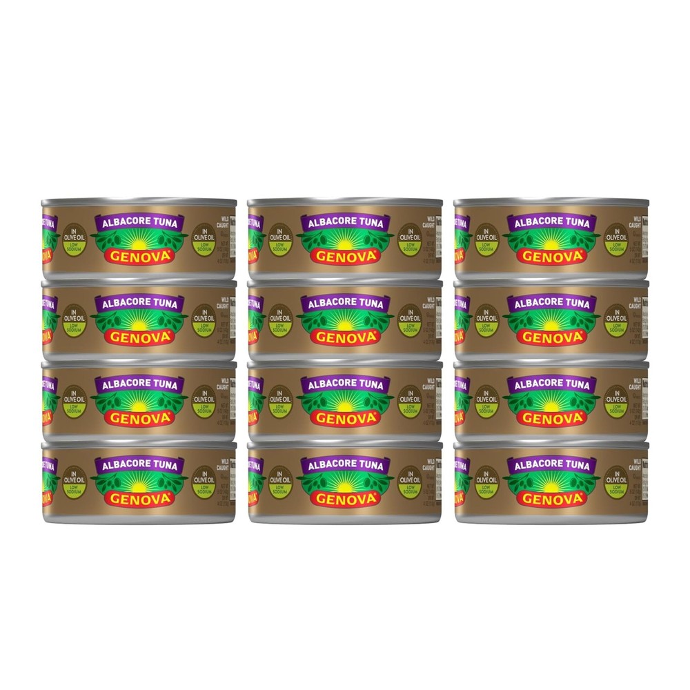 Genova Premium Albacore Tuna in Olive Oil, 5 5 Ounce (Pack of 12), Canned