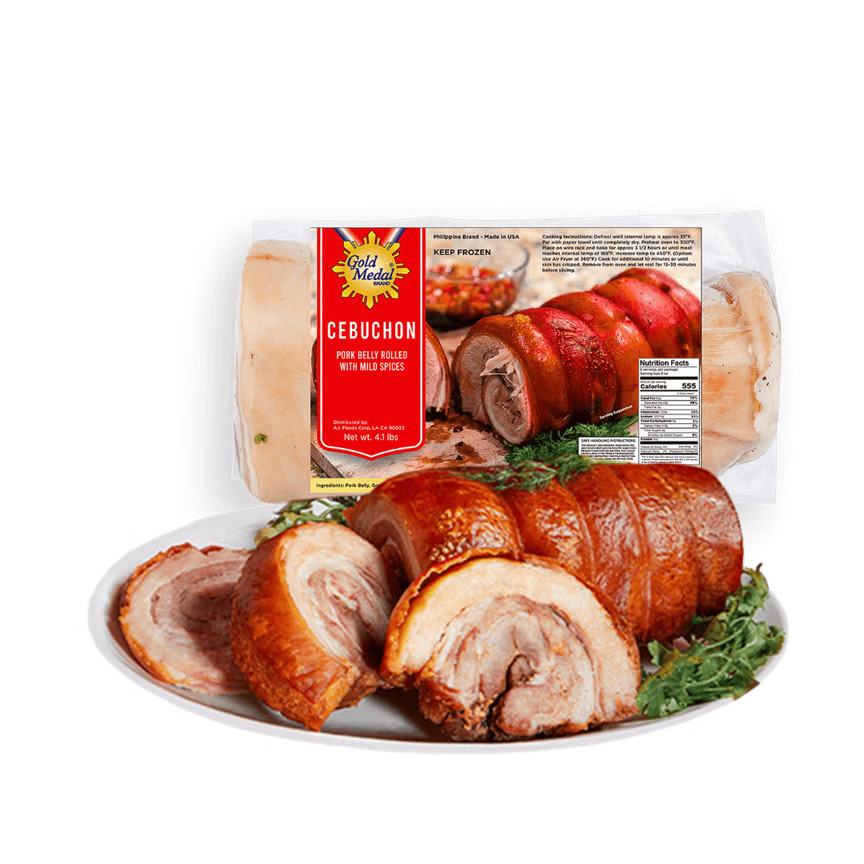 Gold Medal Cebuchon 4.5-5 LB Pork Belly Seasoned with Mild Spices (Lechon Belly)