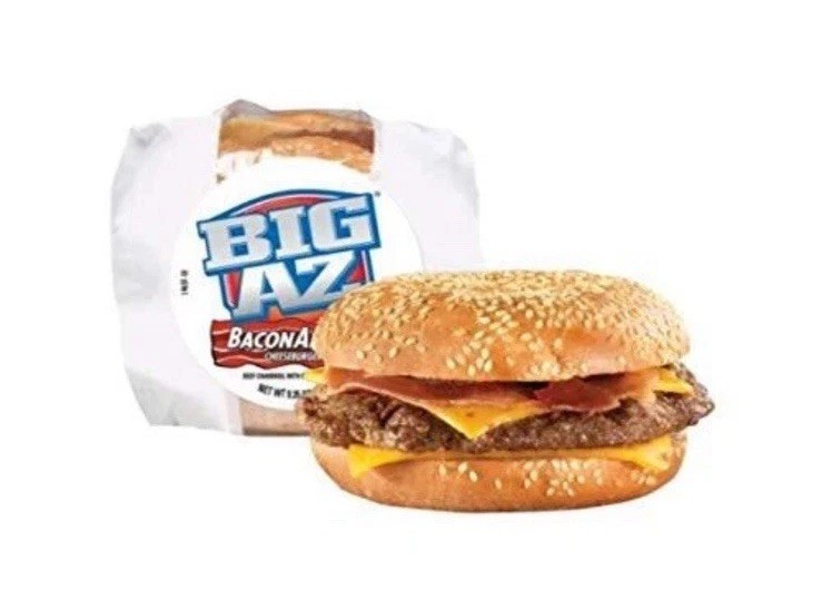 Big AZ Bacon Addict Cheeseburger, 9.35 Ounce — 10 per case.