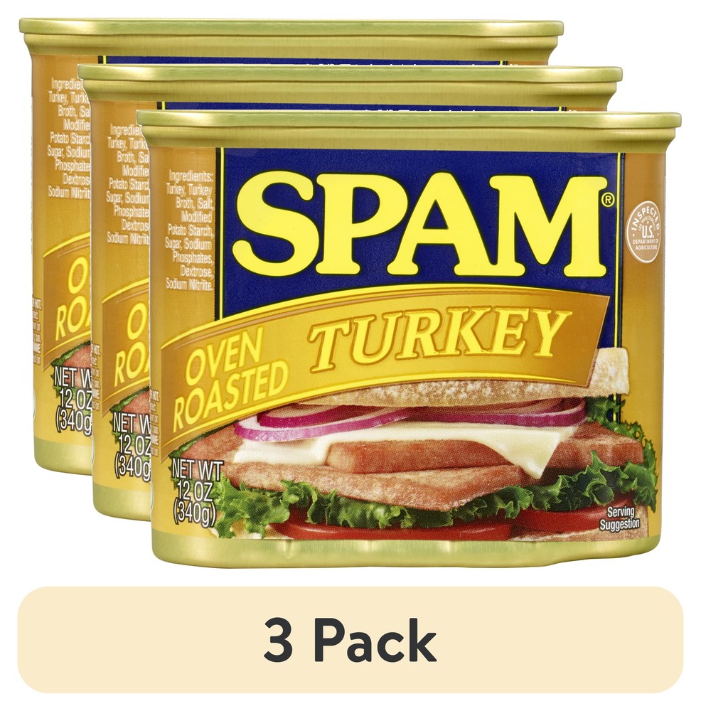 (3 pack) SPAM Oven Roasted Turkey, 12 oz Can Free Shipping