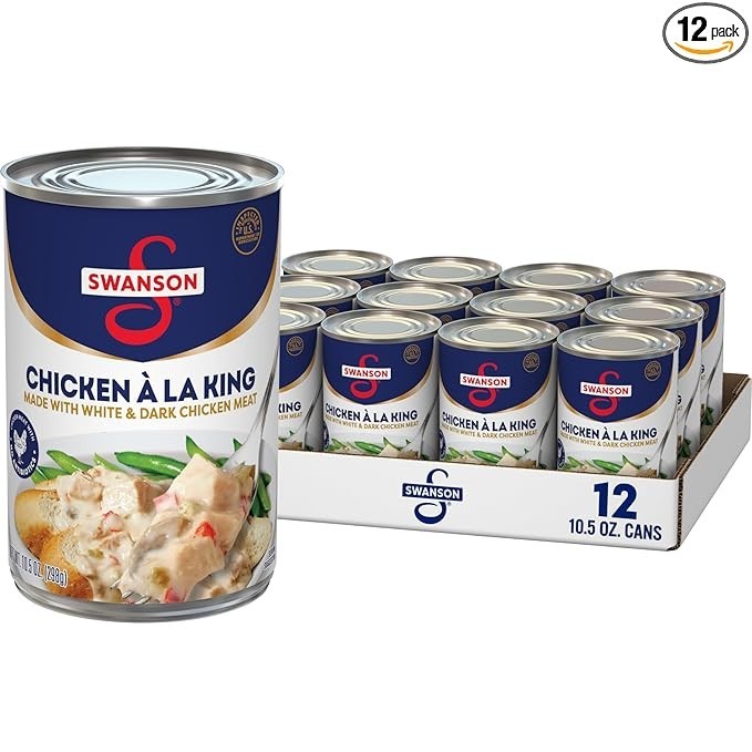 Swanson Canned Chicken a la King 10.5 oz – 12 Cans Bulk Pack for Meal Prep