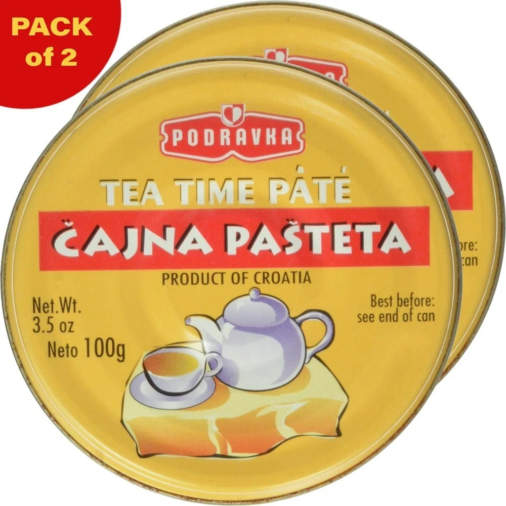 Pack 2 Canned Meat Pork Liver Pate “For Tea Time” Podravka 100g x 2