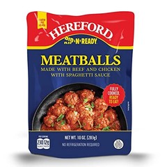 Hereford Beef and Chicken Meatballs with Spaghetti Sauce Pack of 12 Ounce 10