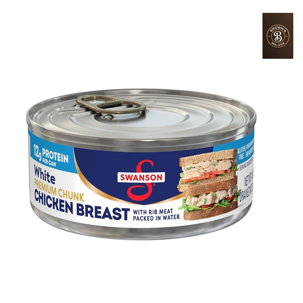 Swanson White Chunk Canned Chicken Breast in Water, Fully Cooked Chicken, 4….