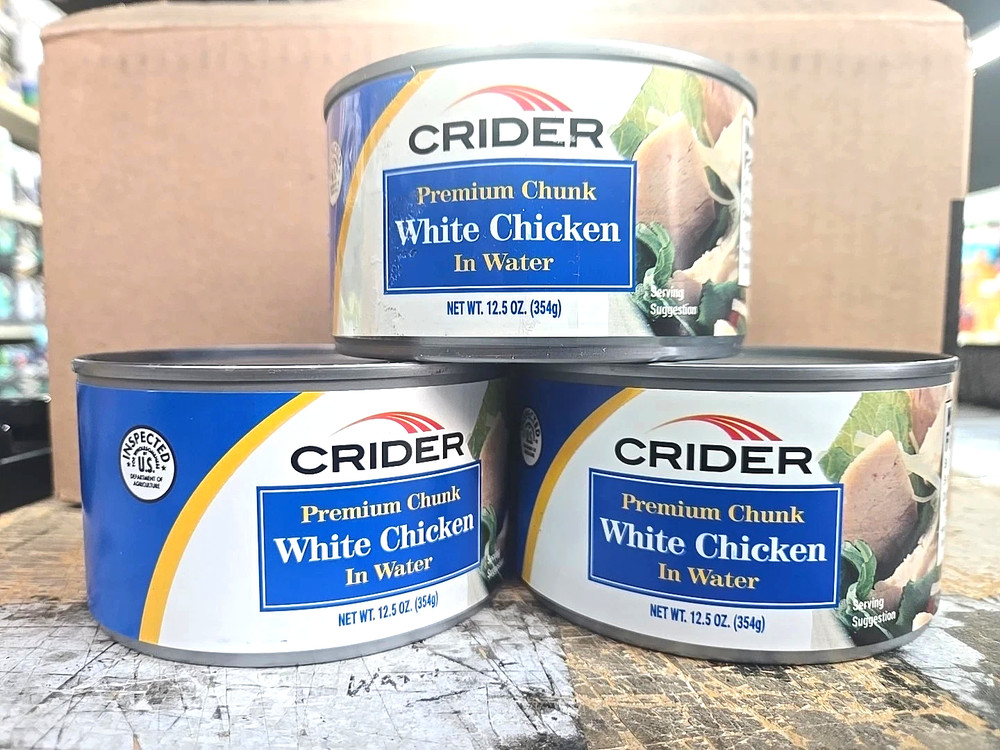 (3 Pack)New BIG 12.5oz Cans CRIDER Premium Exp 2027 Gluten Free Keto Friendly