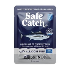 Safe Catch Wild Albacore Tuna Fish Pouch, Low Sodium and Mercury-Tested, Lean…