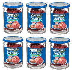 6-Pack Armour Star Sliced Dried Beef, 2.25 oz Jars – 95% Fat-Free Shelf-Stable