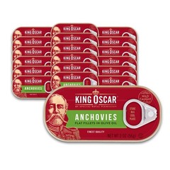 King Oscar Anchovies Fillets in Olive Oil, 2 Ounce Cans (Pack of 18), Wild Caugh