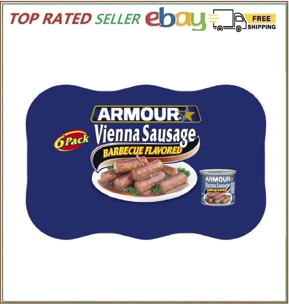 Armour Star Vienna Sausage, Barbecue Flavored, Canned Sausage, 4.6 oz (Pack of 6