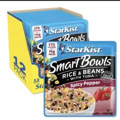 Smart Bowls Spicy Pepper 4.5 oz Pouch Pack of 12 – Rice & Beans with Tuna