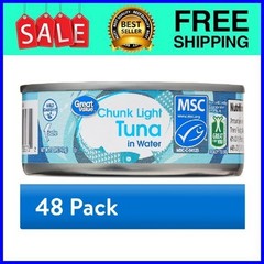 Great Value Chunk Light Tuna in Water 5 oz 48-Pack Fast Ship USA