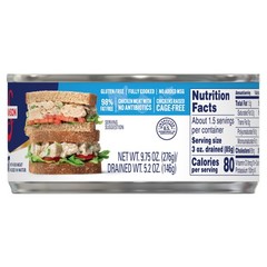 White Chicken Breast Chunk 9.75 Oz Can Fully Cooked Protein Ready To Eat