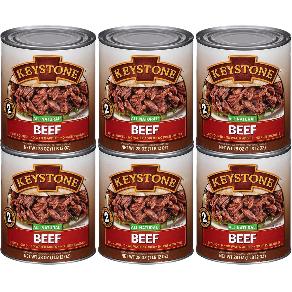 Keystone Meats All Natural Heat and Serve Canned Beef 1.75 Pound (Pack of 6)