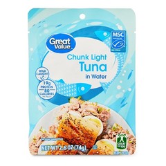 Light Tuna in Water Pouch 6 Pack 2.6 oz Canned Fish Healthy Protein Snack