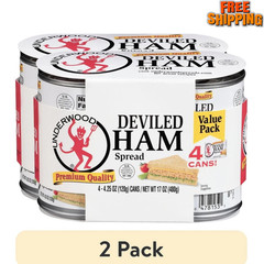 (2 pack) Underwood Deviled Ham Spread, 4.25 oz, 4 Count Cans-free shipping