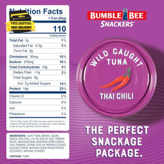 Snackers Thai Chili – 14G Protein per Serving – No Draining, Ready to Eat – Wild