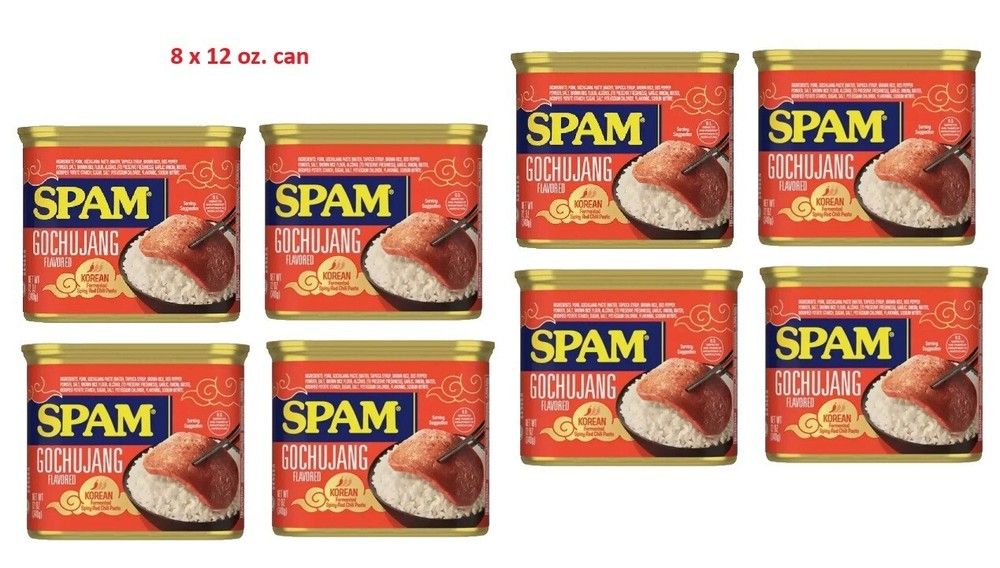 8 cans of 12 Oz SPAM Gochujang Korean Flavored (Pack of 2 x 4 cans)
