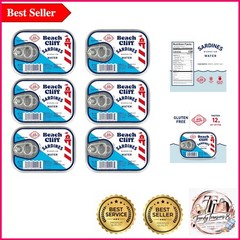 Wild Caught Sardines in Water – 12g Protein, Keto & Gluten-Free, Pack of 6
