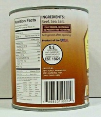 (8) KEYSTONE GROUND BEEF **ALL NATURAL – NO PRESERVATIVES – FULLY COOKED** 28 oz