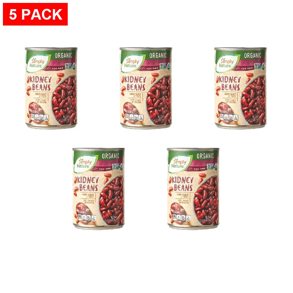 Dakota’s Pride USDA Organic Red Kidney Beans, 15.5 oz Can – Pack of 5