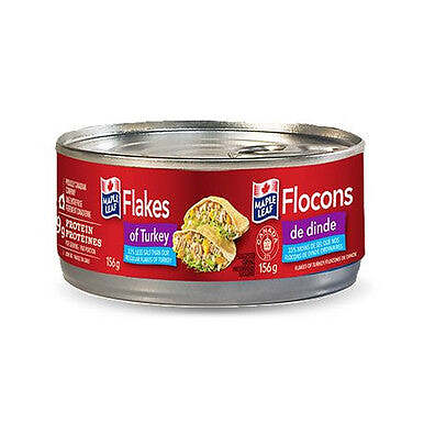 Maple Leaf Flakes of Turkey, 33% less salt, 156g/5.5oz, (Imported from Canada)