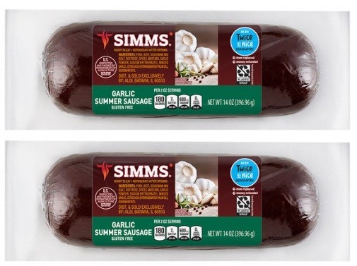 Simms Garlic Summer Sausage Meat 14 Ounce (2 Sticks)