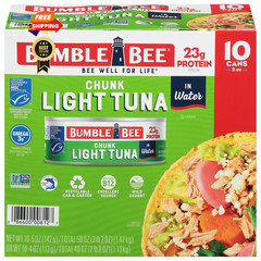Bumble Bee Chunk Light Tuna In Water, 5 oz Cans (Pack of 5 Ounce 10)