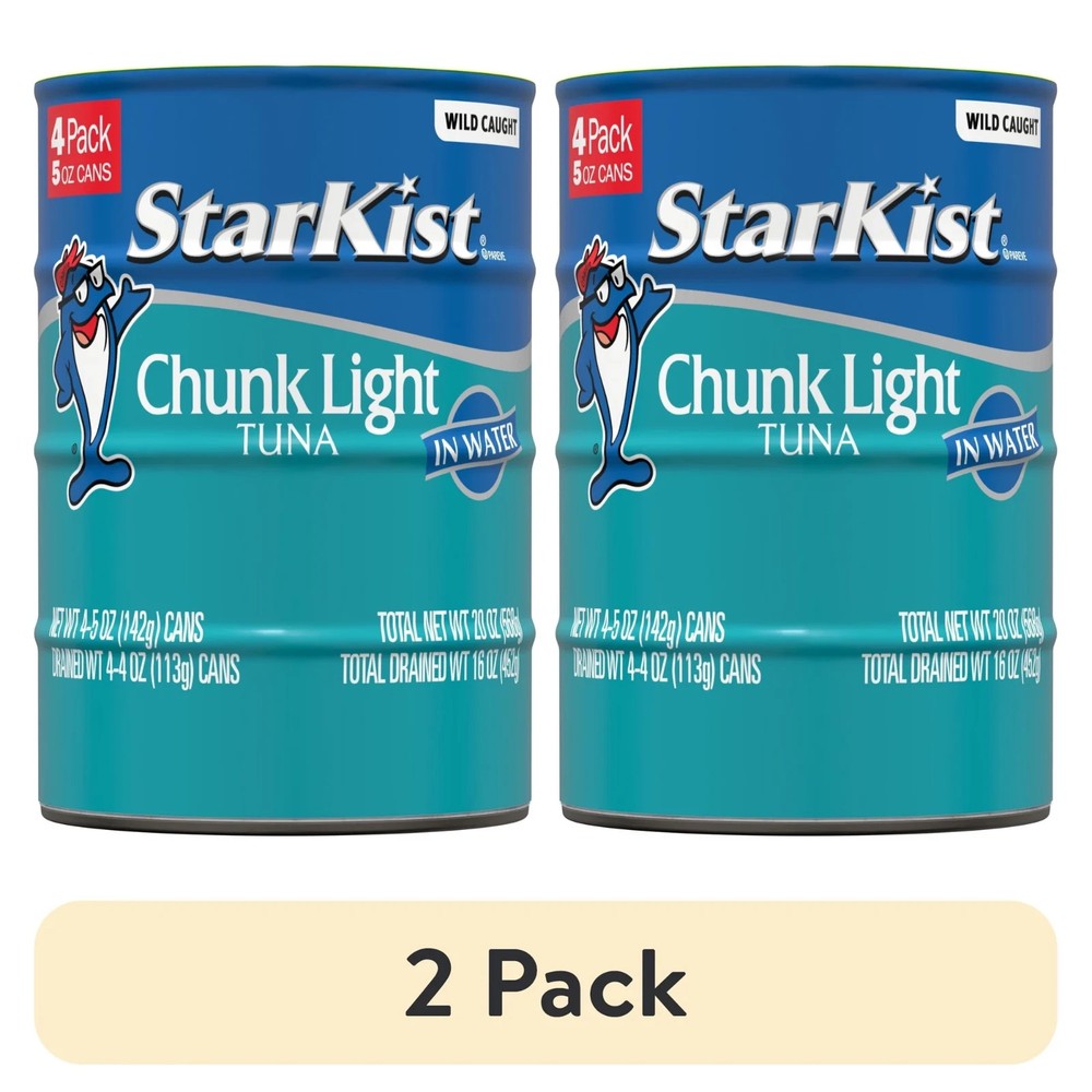 StarKist Chunk Light Tuna in Water, Wild Caught, 20g Protein, 5 oz (2 pack)…