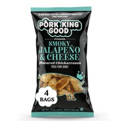 Smoky Jalapeño & Cheese Pork Rinds (Chicharrones) (4 PACK) Keto Snacks