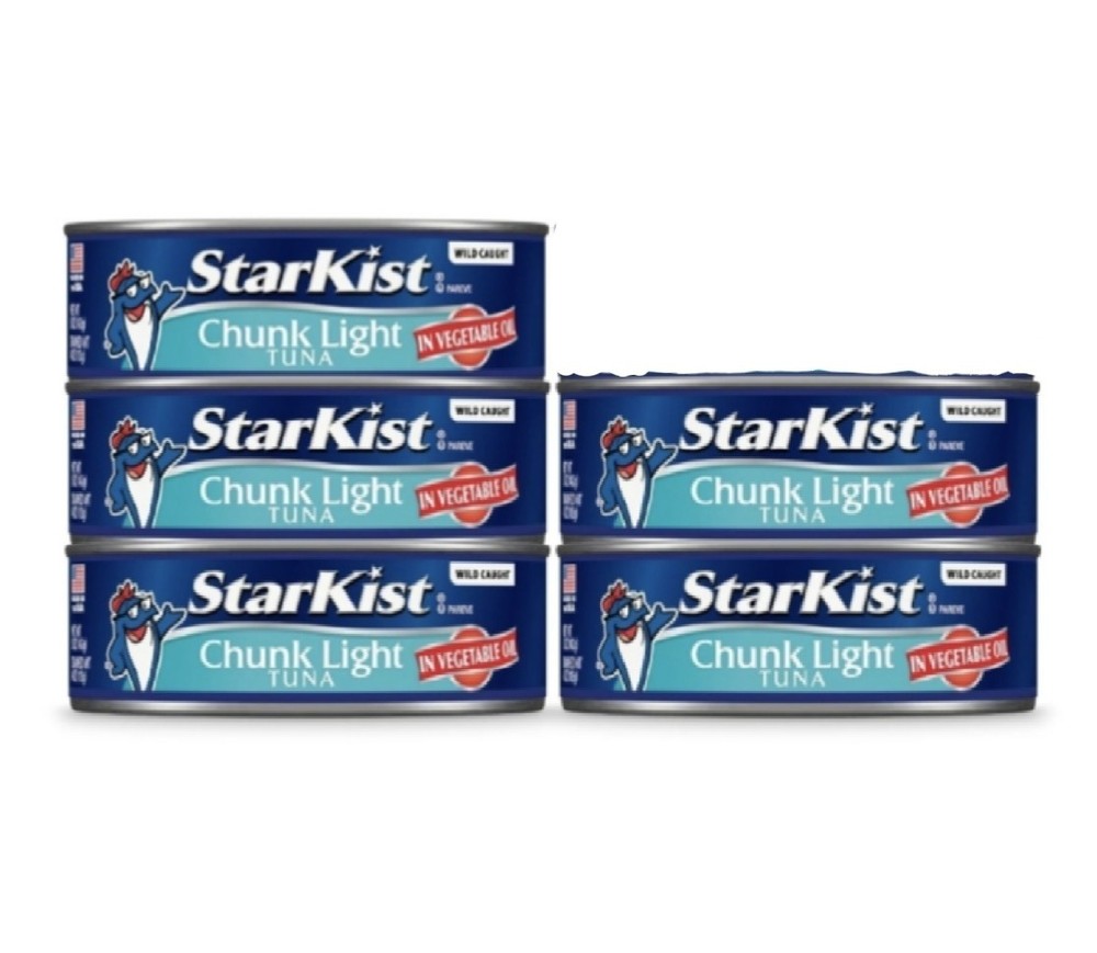 Starkist Chunk Light Tuna in Oil 5 Oz (5 Pack) Canned Tuna Fish Wild Caught