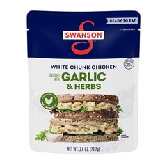 Swanson Garlic and Herbs 🥪 Fully Cooked Chicken, 2.6 OZ (Pack of 2)