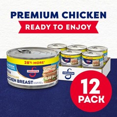 Premium Chunk Canned Chicken Breast in Water, 12.5 OZ, Case of 12 Cans