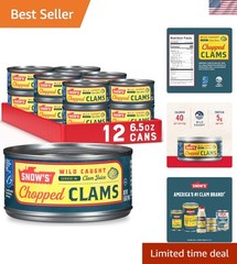 Delicious Wild Caught Chopped Clams, Gluten-Free, 12 Pack for Versatile Cooking