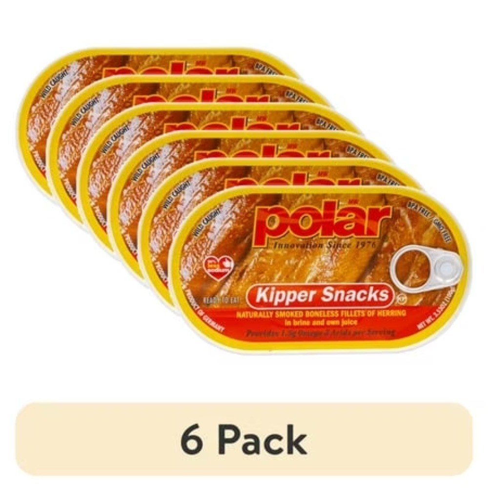 Smoked Boneless Herring Kipper Snacks 6 Pack 3.53 oz Healthy Protein Rich Fish