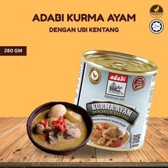 1 x ADABI Chicken Kurma with Potatoes Canned 280g – Halal Ready Meal Malaysia