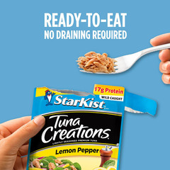Tuna Creations Lemon Pepper, 2.6 Oz Pouch (24 Pack) Ready to Eat Wild Caught Tun