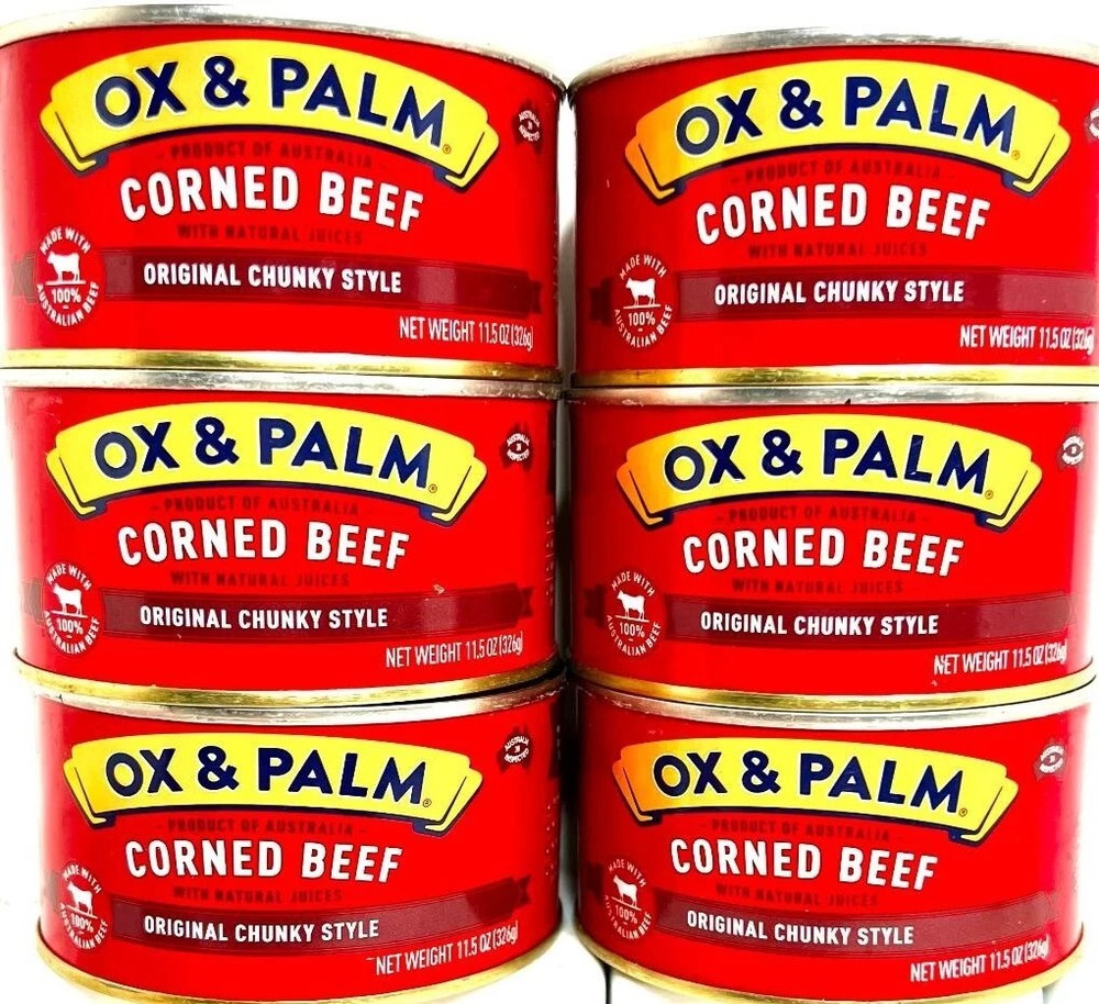 OX & Palm Corned Beef with Juices Original Chunky Style 11.5oz(Pack of 6)~