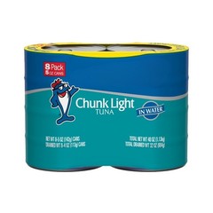 (6 pack) Chunk Light Tuna in Water, Wild Caught, 20g Protein, 5 oz, 8 Cans