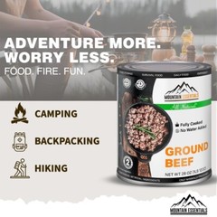 12 Cans- MOUNTAIN ESSENTIALS All Natural Fully Cooked Variety Pack Meat 28oz Can