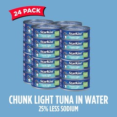 25% Less Sodium Chunk Light Tuna in Water, 5 oz Can, Pack of 24