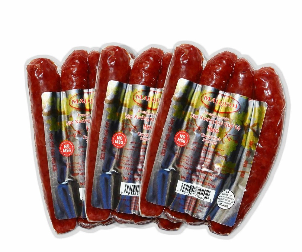LAP XUONG HEO – Gourmet pork cured SAUSAGE 3 packs (No MSG) – Made In USA