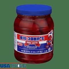 Red Hots Pickled Sausage Fully Cooked Snack Healthy Low Carb Protein 32oz Jar US