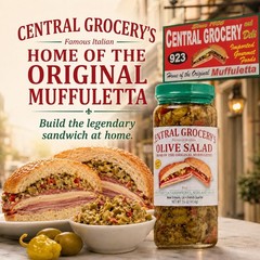 Central Grocery Olive Salad 16 oz Pack of 4, Authentic New Orleans Italian Ol…