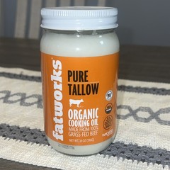 Organic Grass-Fed Beef Tallow, Non-GMO, Keto, 14 oz, Family-Raised