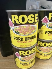 6 Cans Rose Pork Brains with Milk Gravy 7 Oz Can Pig Breakfast Eggs 12/26