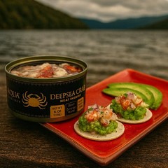 – Canned Premium Deepsea Crab Meat in Brine, 6 oz Cans